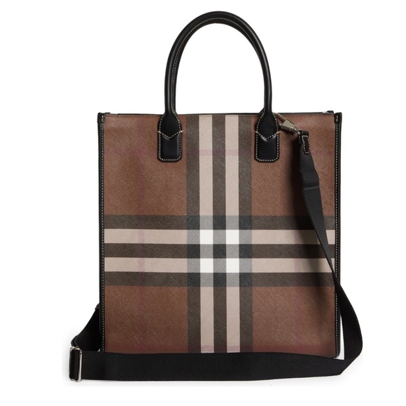 Burberry Denny Slim E-Check Canvas Tote, NEW - Picture 3 of 17
